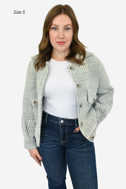 Super Soft Fuzzy Plaid Jacket