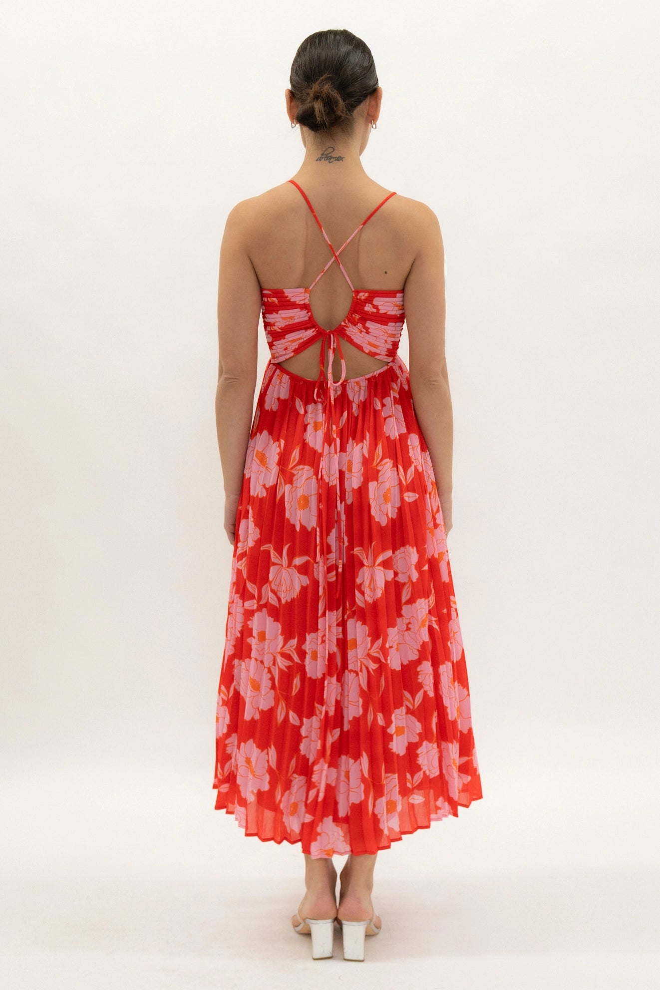 Pleated Empire Midi Dress