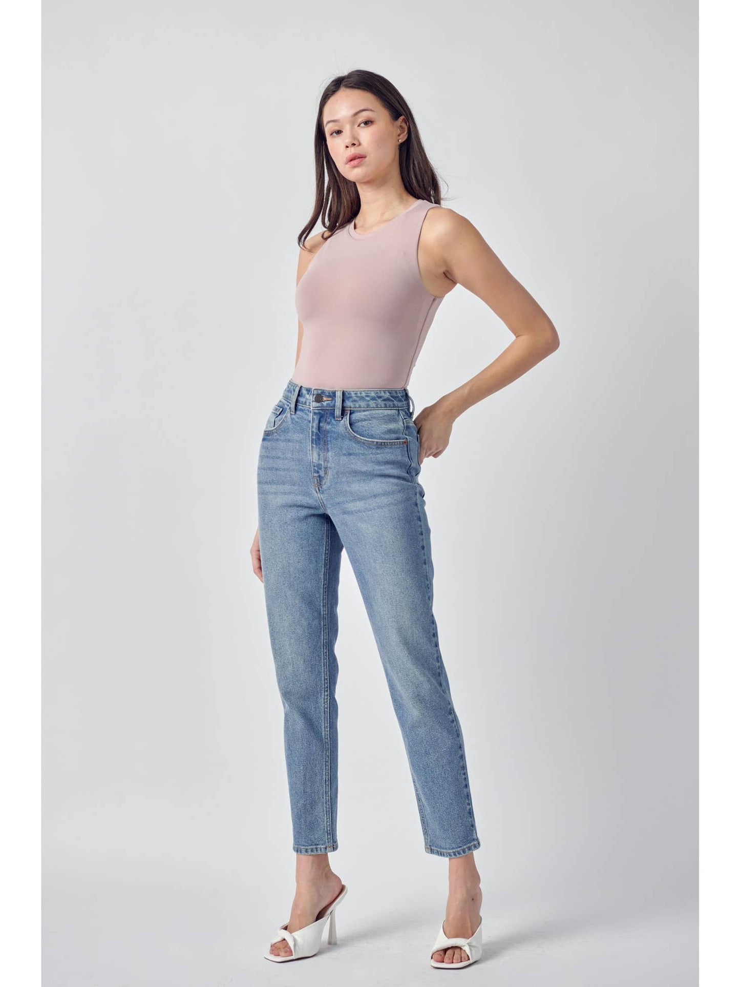 Cello High rise light wash straight jeans 