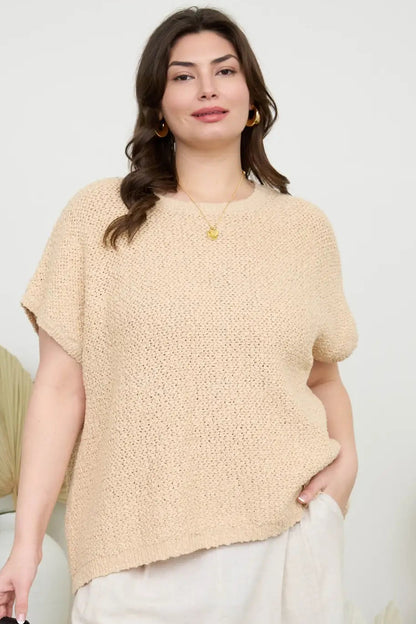 CURVE Textured Knit Crew