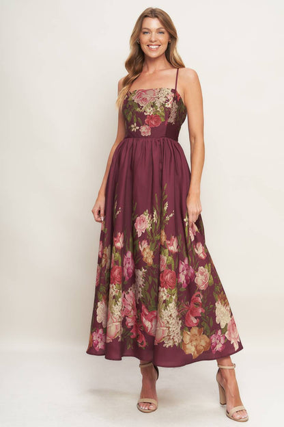 Fall Floral Midi Dress