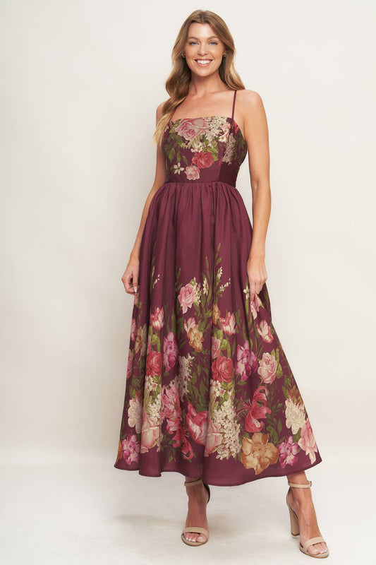 Fall Floral Midi Dress