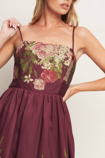 Fall Floral Midi Dress