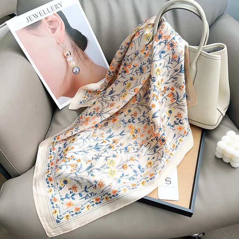 Floral Satin Scarf (2 colors)