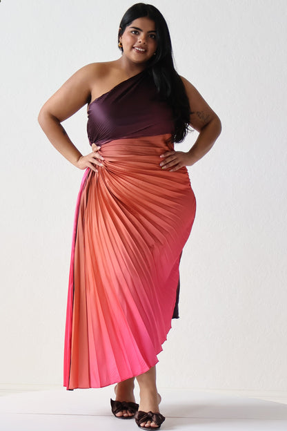 CURVE Pleated Cutout Dress