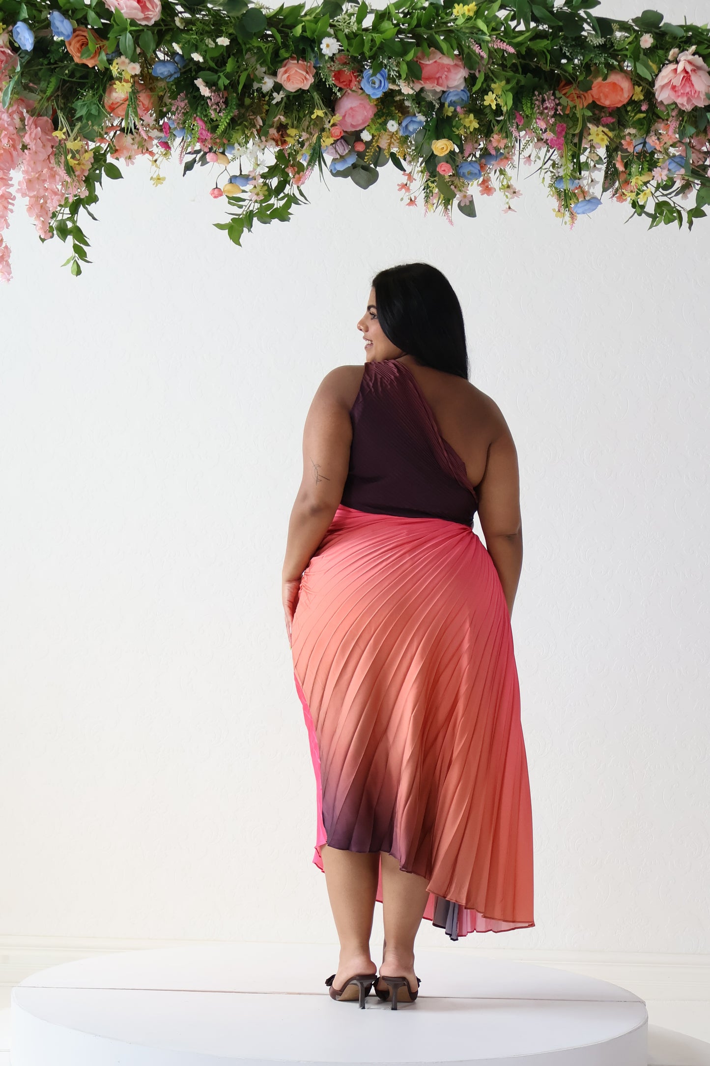CURVE Pleated Cutout Dress