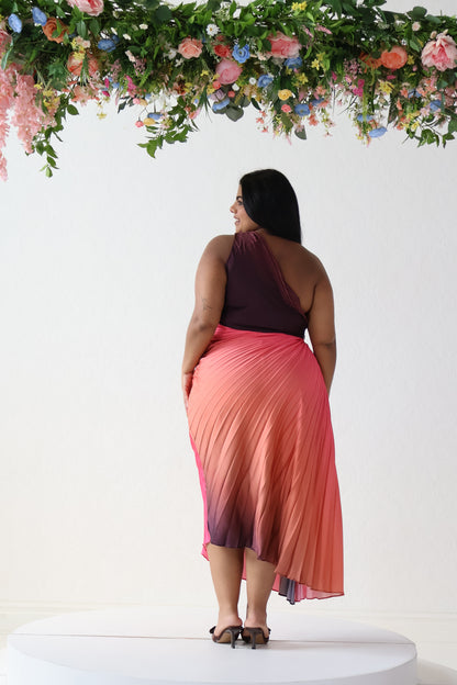 CURVE Pleated Cutout Dress