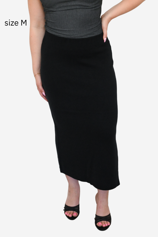 Luxe Knit Midi Skirt (M-XXL)