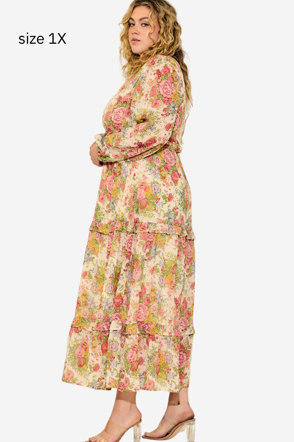 Wildflower Midi Dress (S-3X)