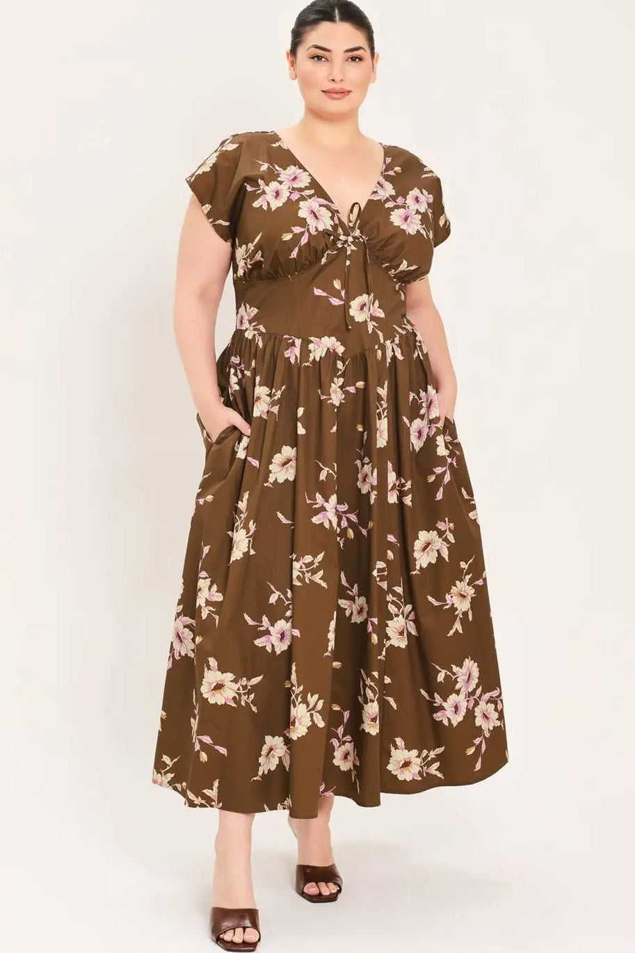 CURVE Corset Waist Midi Dress
