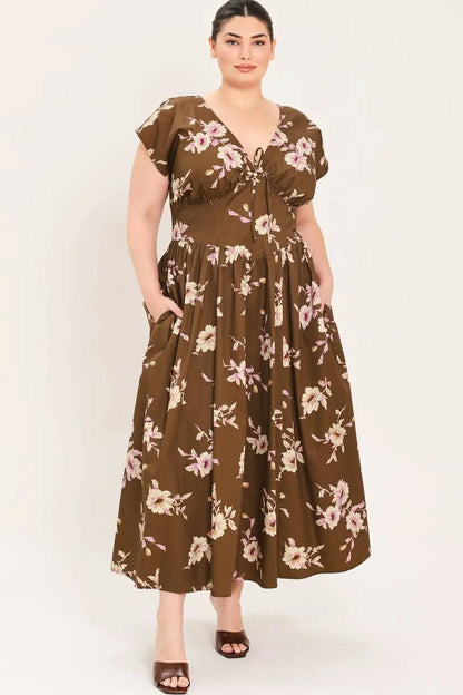 CURVE Corset Waist Midi Dress