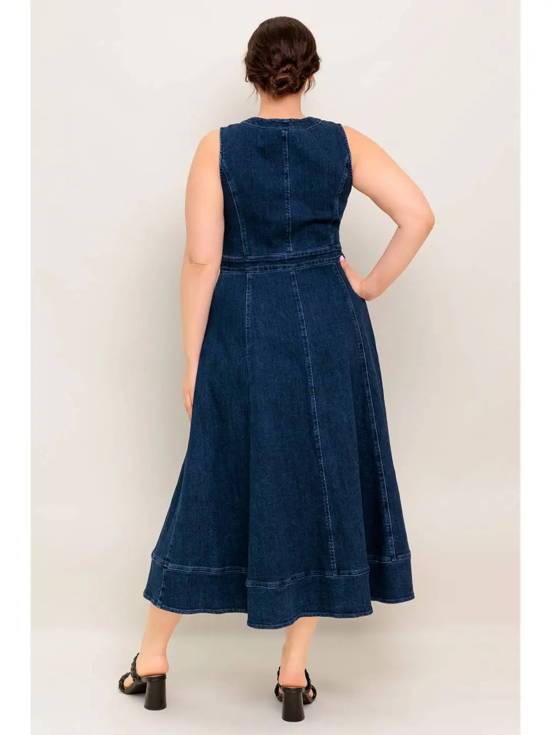 CURVE Denim Zip Midi Dress