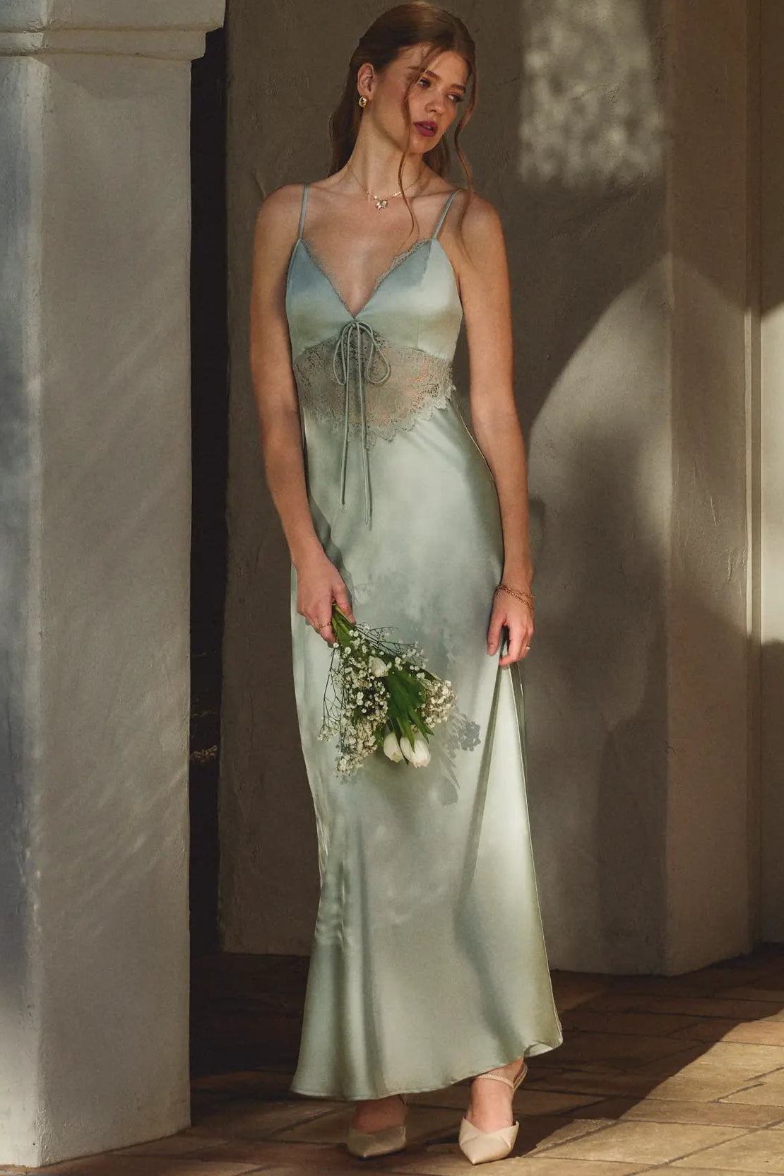 Lace Insert Slip Dress