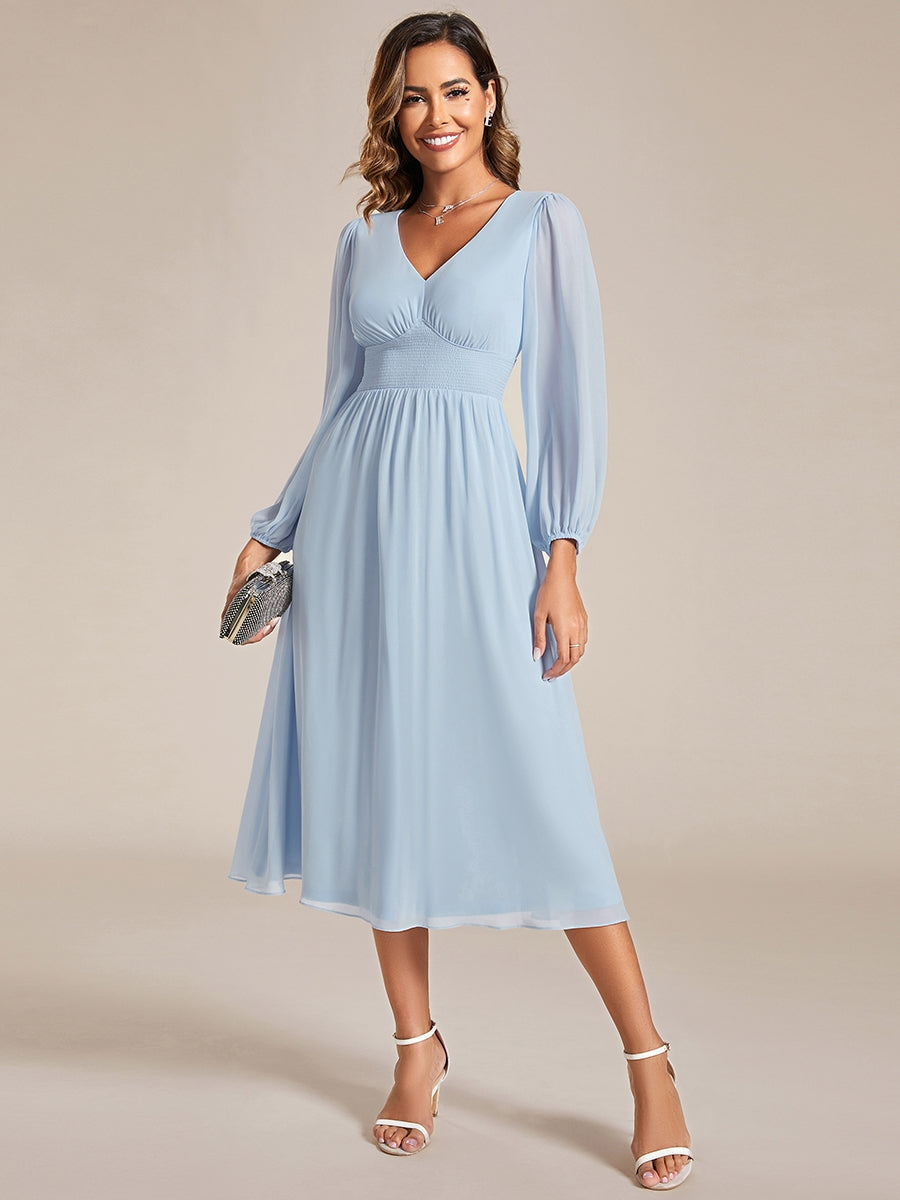everypretty Baby blue chiffon dress with sleeves 