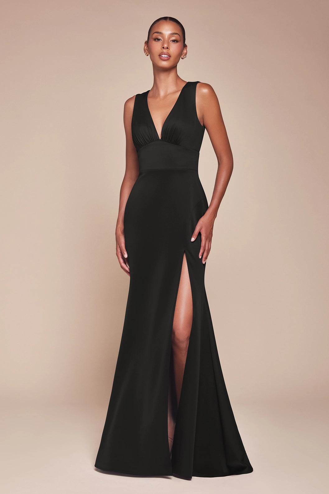 Fitted Cutout Back Evening Gown (S-XXXL: 2 Colours)