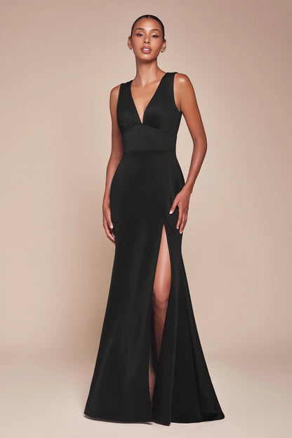 Fitted Cutout Back Evening Gown (S-XXXL: 2 Colours)