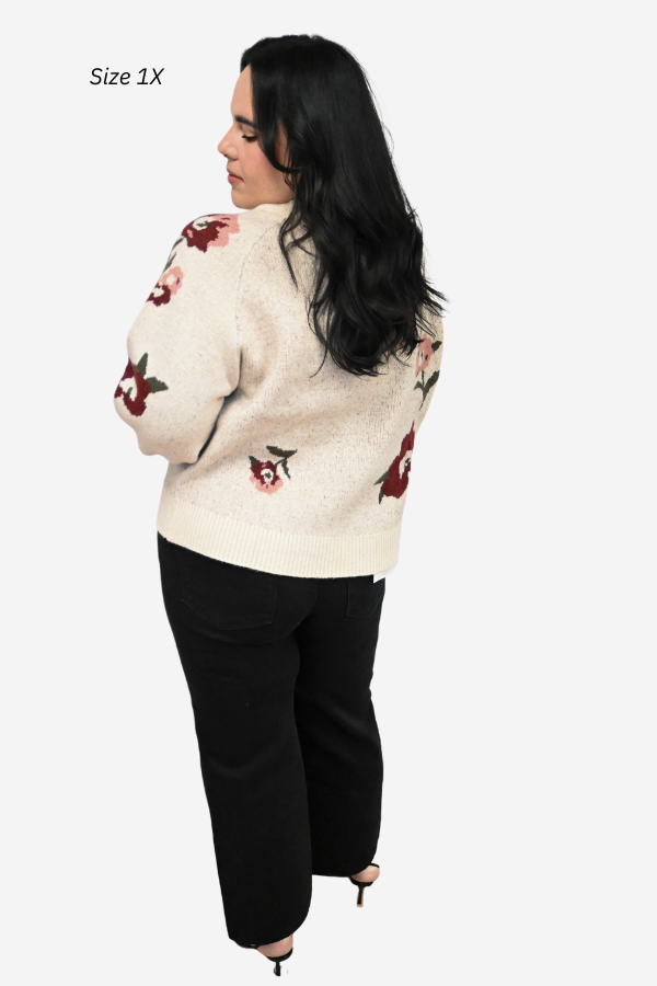 CURVE Floral Pullover Sweater