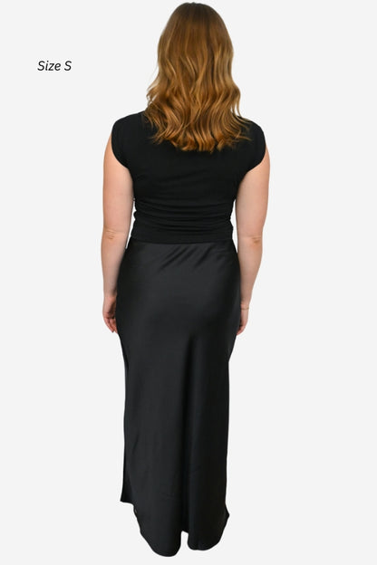 Maxi Satin Slip Skirt (S-3X)