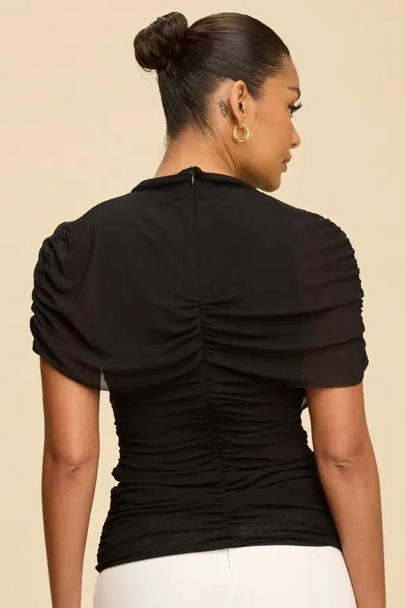 Mesh Draped Top