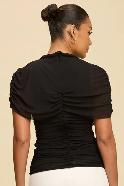 Mesh Draped Top