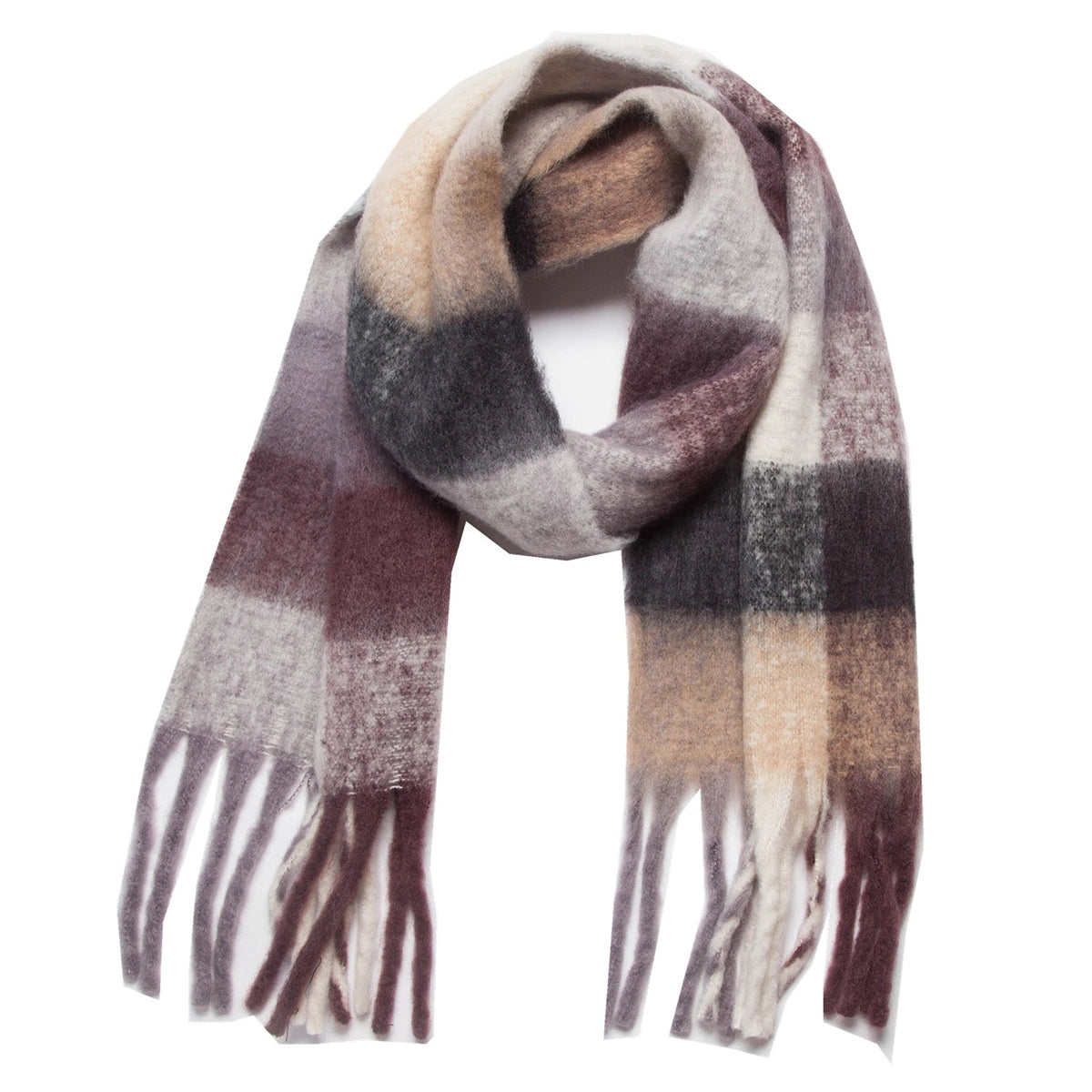 Coffee Plaid Scarf