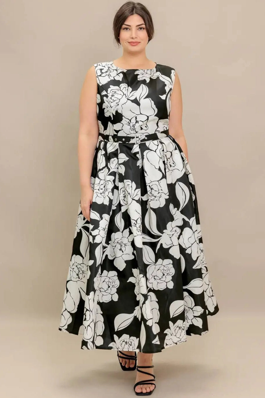 CURVE Floral Fit & Flare Midi Dress