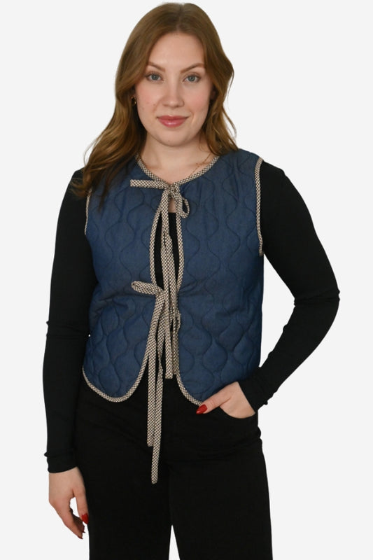 Quilted Denim Vest (S-3X)