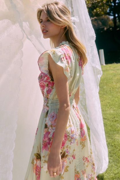 Fuchsia Floral Dress (S-3X)