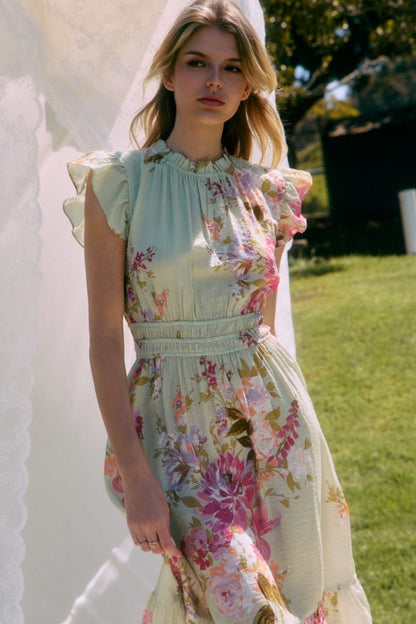 Fuchsia Floral Dress (S-3X)