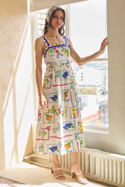 Fruit Garden Midi Dress (S-3X)