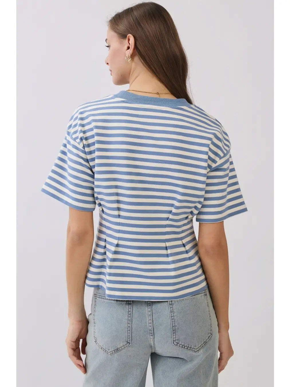 Striped Peplum Tee (S-3X)