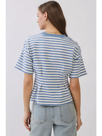 Striped Peplum Tee (S-3X)