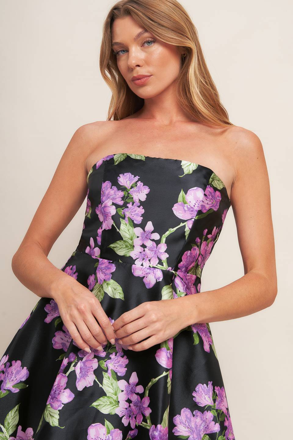 Floral Strapless Mini Dress