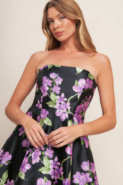 Floral Strapless Mini Dress
