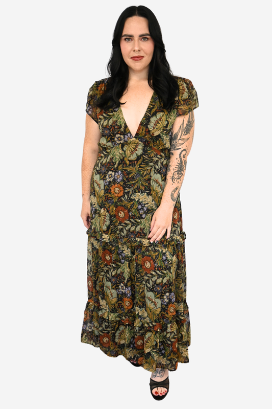 Floral Midi Dress (S-3X)