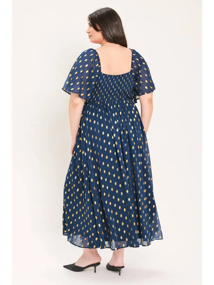 CURVE Foil Print Midi Dress
