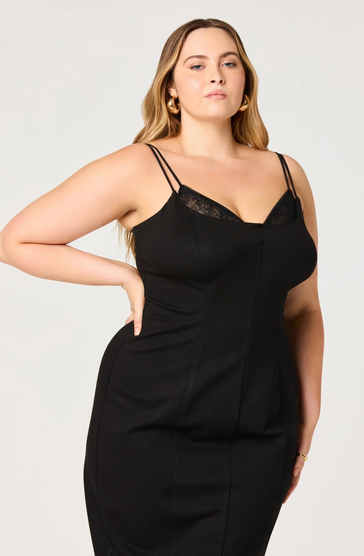 Allura Lace Bodice Midi Dress (XS-3X)