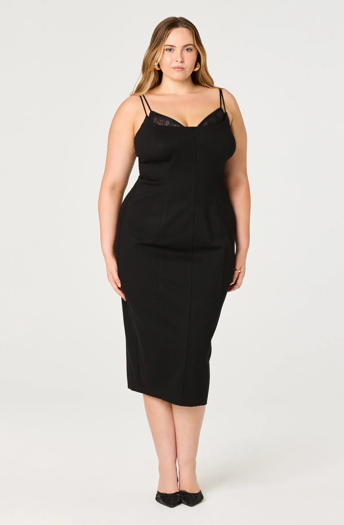 Allura Lace Bodice Midi Dress (XS-3X)