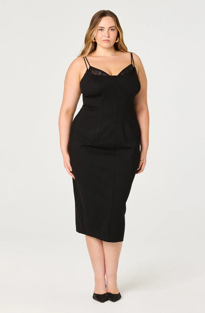 Allura Lace Bodice Midi Dress (XS-3X)