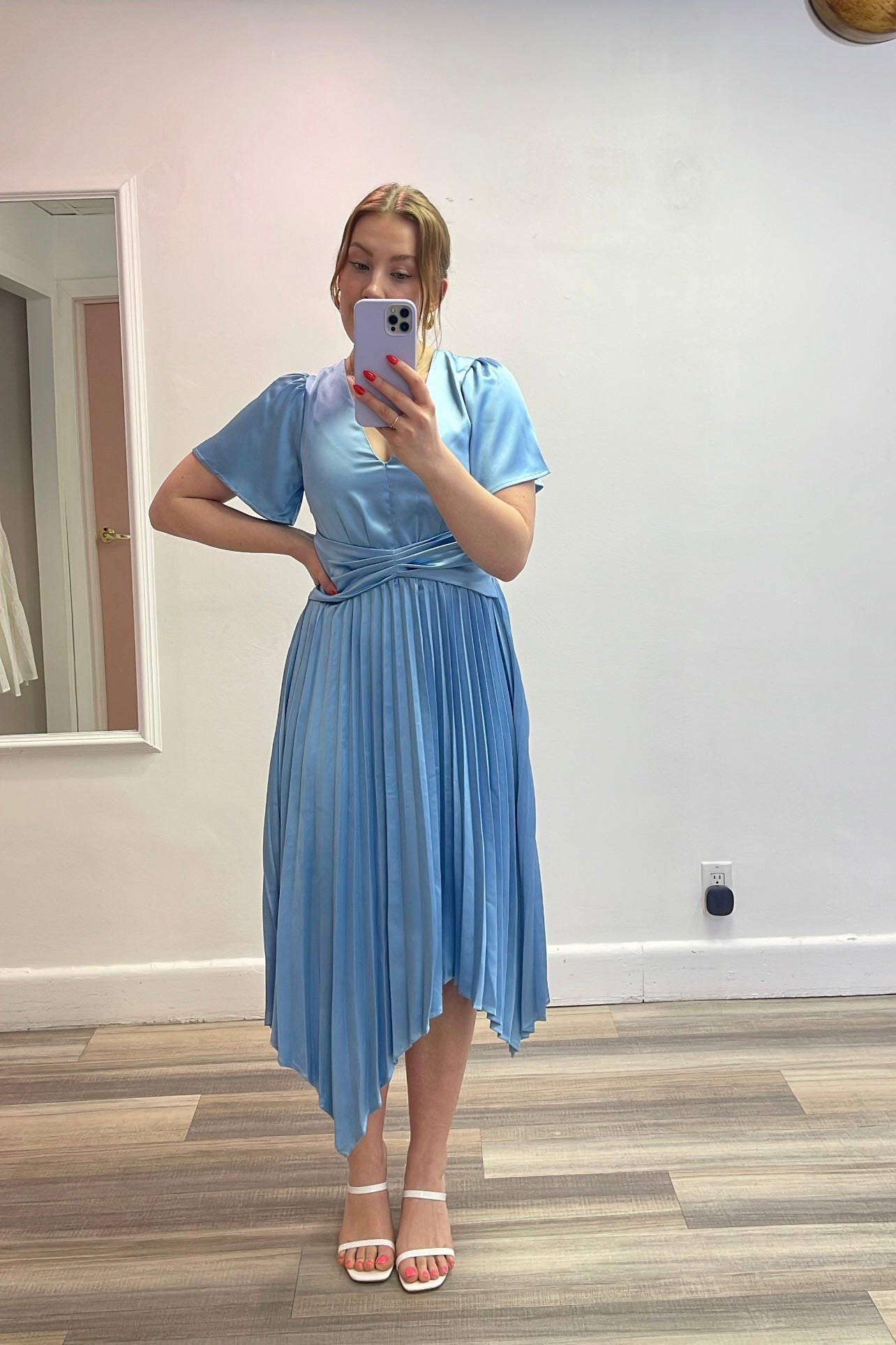 Rana Pleated Midi Dress XS XXL Valencia Boutique