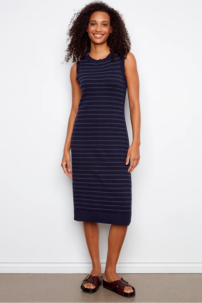 Striped Knit Midi Dress (S-XXL)