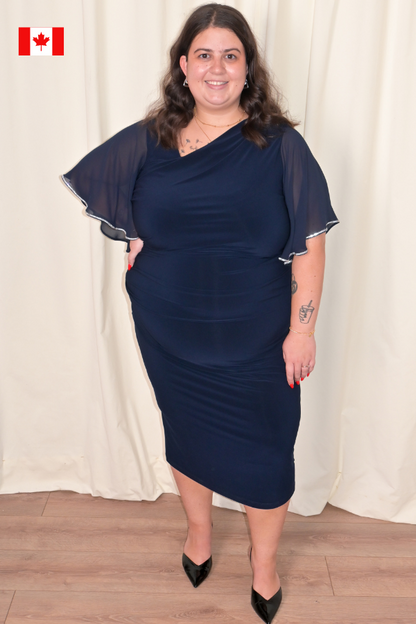 CURVE Sheath Dress with Rhinestone Trim