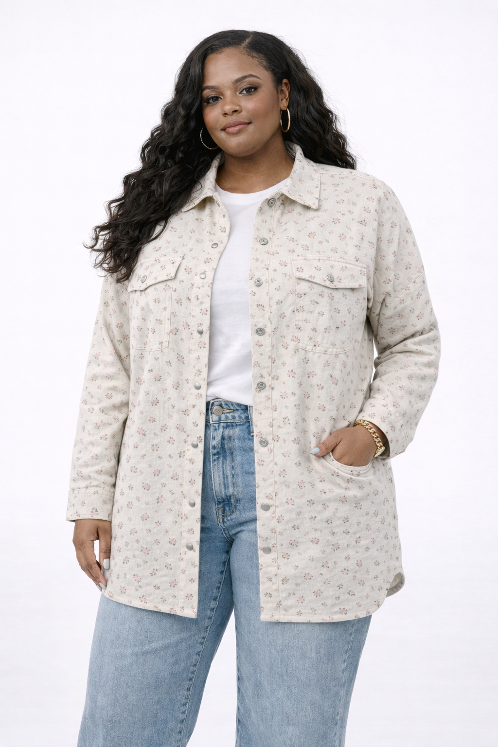 Shania Floral Denim Jacket (XS-3X)