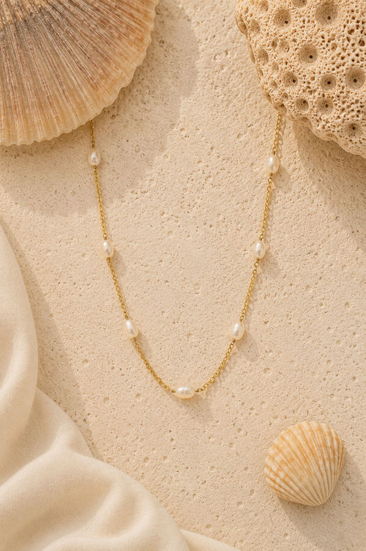 Satellite Pearl Necklace