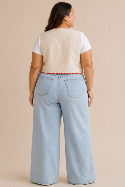 CURVE Embroidered Cropped Vest