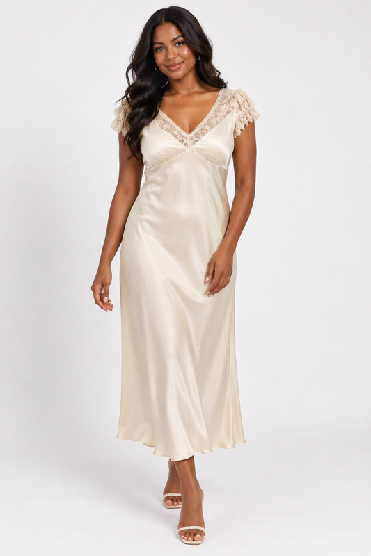 Clarabelle Satin Dress
