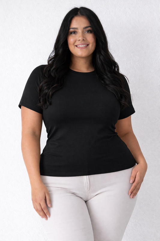 CURVE Silky Knit Fitted T-Shirt