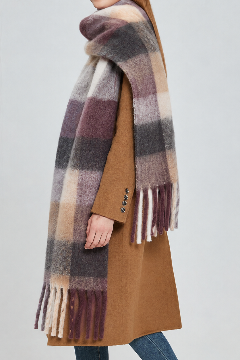 Coffee Plaid Scarf