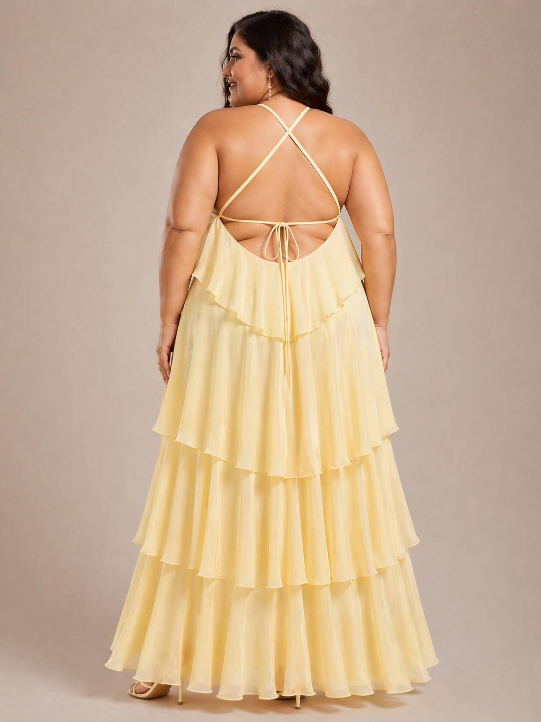 CURVE Tiered Halter Dress