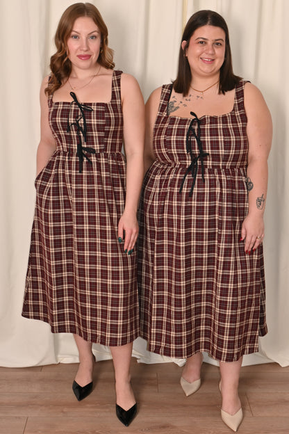 plaid dress, plaid bow dress, christmas party dress, plus size dress, winnipeg manitoba canada